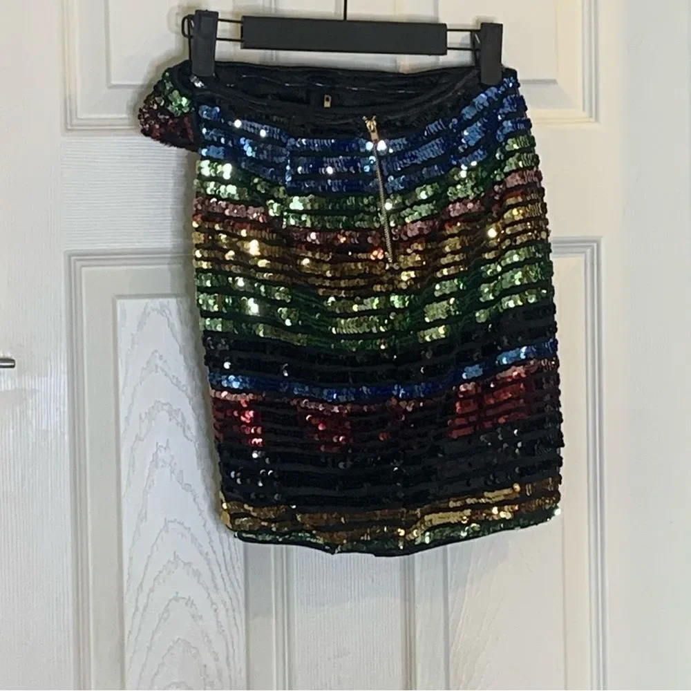 Fashion Nova Rainbow Sequin Set Multicolored Size Medium